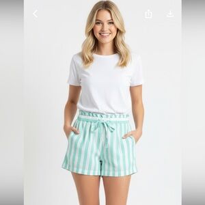 Stoney Clover Target linen blend striped shorts size xsmall